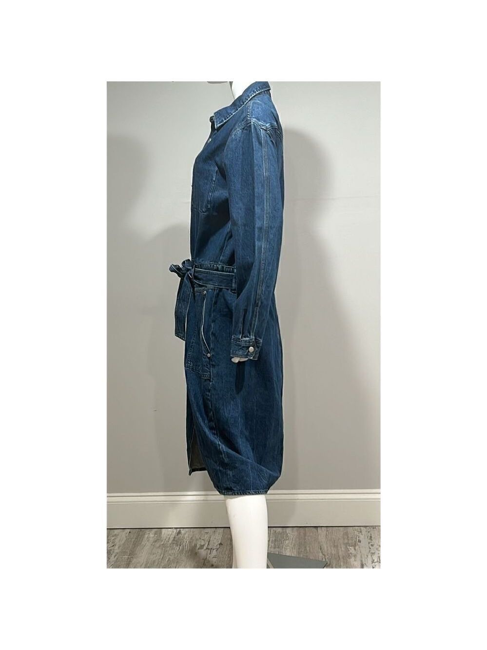 Rag & Bone Mia Belted Denim Dress Size XL - Picture 6 of 7